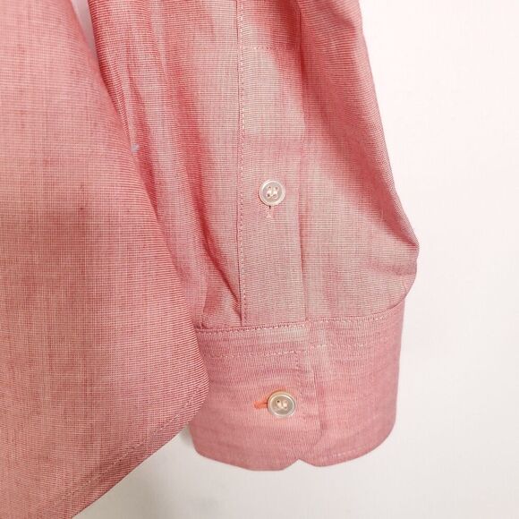 Talbots Shirt Womens Size 2 Wrinkle Resistant Career Salmon Pink Office Cotton - Picture 4 of 8